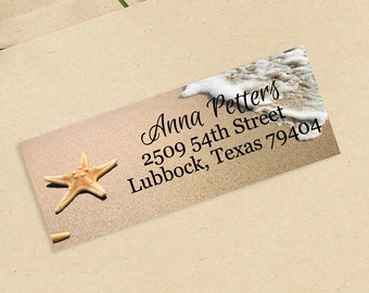 Starfish Custom address label | Return address label | Self-adhesive address label | Address stickers | Return Labels | Starfish