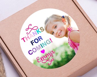 Custom Birthday Photo Stickers: Personalized Party Favor Labels