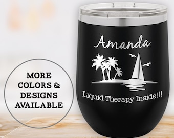 12 oz Stemless Wine Tumbler: Stainless Steel Insulated Travel Mug