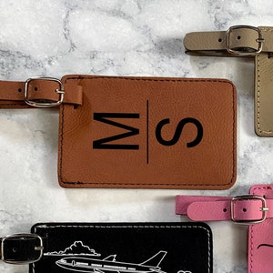 Custom Engraved Leather Luggage Tag: Personalized ID Tag