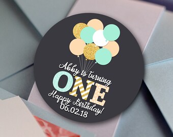 Personalized First Birthday Stickers – Custom Party Labels