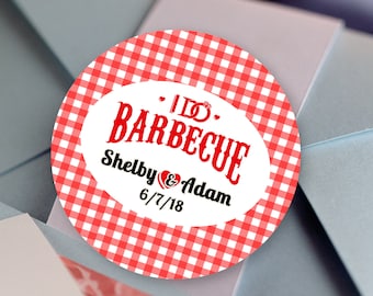 Personalized I Do BBQ Thank You Stickers - Family Reunion Labels