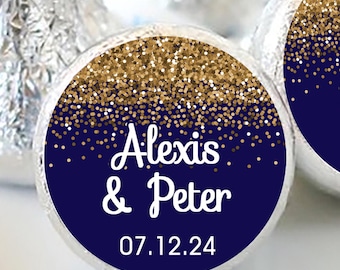 PRINTED 3/4&quot; Round Candy Stickers | Personalized Sparkle Chocolate Stickers, Round Labels, Candy Labels - variety of sizes available