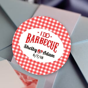 Personalized I Do BBQ Thank You Stickers - Family Reunion Labels