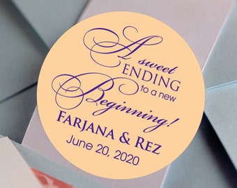 Personalized Wedding Favor Stickers | Custom Round Labels