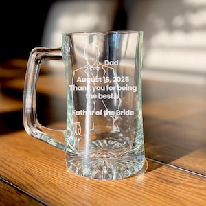 Personalized Beer Mug | Custom Engraved Sports Beer Mugs With Handle, Groomsman Gift, Best Man Gift, Father of the Bride Gift, Grooms Gift