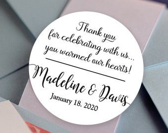 Thank you Labels - Personalized Stickers - Wedding Thank You Stickers - personalized Wedding Stickers for favors - Wedding Favor Stickers