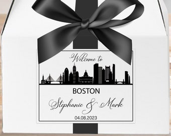 Wedding Welcome Stickers, Welcome Labels, Large Box Labels, Out of Town Hotel Guests, Gable Box Labels, Gift Bag Labels, Boston