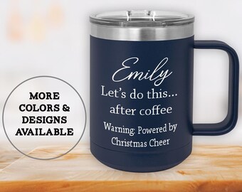 Personalized Coffee Tumbler Mug – 15 oz Engraved Stainless Steel Insulated Travel Cup with Lid