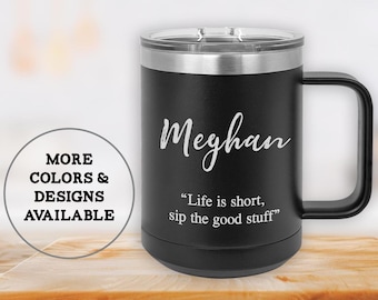 Personalized 15 oz Coffee Tumbler With Slider Lid