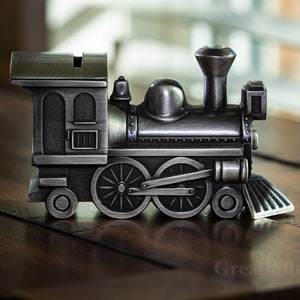 Personalized Train Bank Ring Bearer Gift Child's Gift Train Will you be our Ring Bearer Train Bank Pewter Train Bank image 1