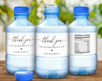 30 Personalized Waterproof Custom Thank You Water Bottle Labels, Wedding Stickers, Thank You Stickers, Bottled Water Labels