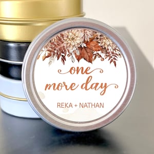 Rehearsal Dinner Favors - Rehearsal Dinner Mint Favors -  Vintage Fall Floral - One More Day - Choose from Gold, White, Black or Silver Tins