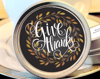 Thanksgiving Gift Ideas Thanksgiving Mint Tins  - Thanksgiving Favors - Thanksgiving Party Favors - Give Thanks - Happy Thanksgiving