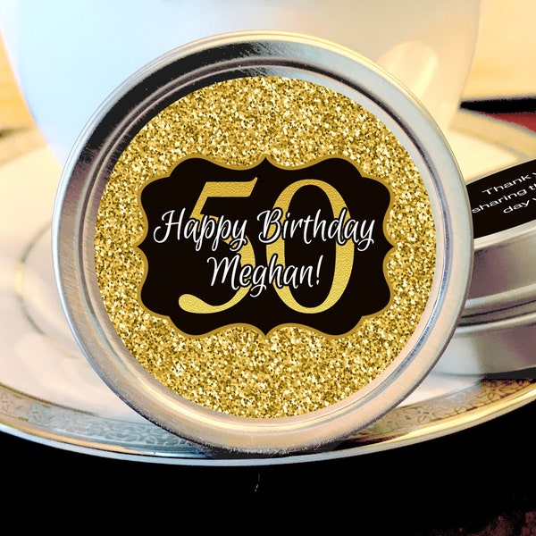 Gold Glitter Birthday Favors - Glitter Birthday Party Décor - Favor Mint Tins - 50th Birthday - Birthday Décor - Milestone Birthday