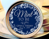 Mint To Be Wedding Favors - Mint to Be Party Favors - Personalized Wedding Favors - Silver and Navy Blue - Breath Mints - Custom Favors Il_170x135