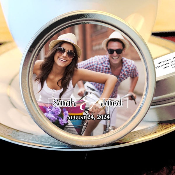 Personalized Color Coordinated Simply Photo Mint Tins - Wedding Photo Favors - Wedding Decor - Wedding Mints - Mint To Be