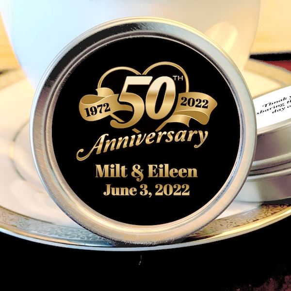 50th Anniversary Mint Tin Favors - 50th Anniversary  Favors - 50th Anniversary Ideas - 50th Anniversary Mints - 50 Anniversary Décor