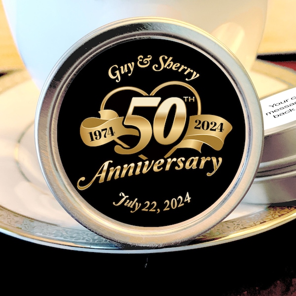 50th Anniversary Mint Tin Favors - 50th Anniversary  Favors - 50th Anniversary Ideas - 50th Anniversary Mints - 50 Anniversary Decor