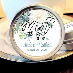 Wedding Favors - Mint Favors - Mint to Be Favors - Wedding Mints - Personalized Wedding Tin Mints - Mint Tins - Wedding Candy Containers