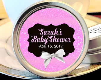 Baby Shower Favors | Baby Shower Mints | Baby Shower Décor | Faux Glitter Baby Shower Mint Favors | Baby Shower Candy Tins