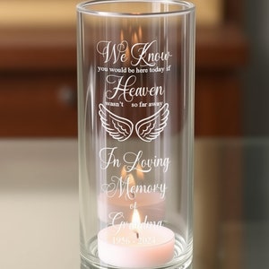 Memorial Vases - In Loving Memory Engraved Cylinder & Floating Wedding Candle for Remembrance Décor