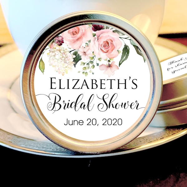 Pink Floral Bridal Shower Favors | Wedding Breath Mints | Pink Floral Mint Tins | Bridal Shower Decorations | Wedding Favors