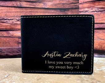 Personalized Men's Wallet, Monogrammed Wallet, Gentleman's Bifold Slim Wallet, Groomsman Gift, Custom Wallet, Gift For Men, Wedding Wallet