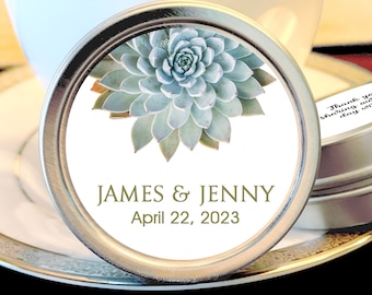 Personalized Mint Tins - Wedding Tin Mints - Mint To Be - Wedding Mints - Wedding Decor - Spring Succulent Botanical  - Bridal Shower