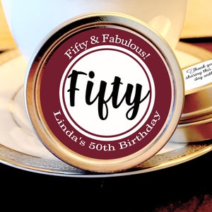 Personalized 50th Birthday Mint Tin Favors