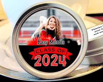 Personalized Graduation Mint Tins - Class of 2024 - Party Supplies and Favors