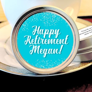 Retirement Mint Tins | Mint Favors | Retirement Favors | Candy Favors | Custom Text, Colors and Fonts | Your Choice of Candy or Mints