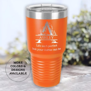 Personalized Engraved 30 oz Tumbler – Insulated Stainless Steel Travel Mug, Multiple Colors & Designs