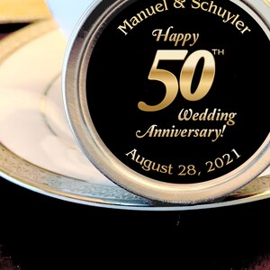 50th Anniversary Mint Tin Favors - 50th Birthday Favors - 50th Anniversary Ideas - 50th Anniversary Mints - 50 Anniversary Decor