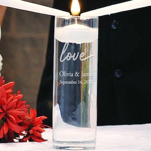 Personalized Unity Candle Vase – “Love” Engraved Wedding Ceremony Decor
