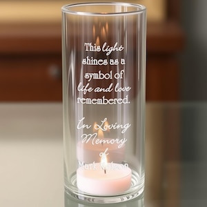 Personalized In Loving Memory Memorial Vase - Floating Wedding Memorial Candle - This light shines as a symbol of life & love remembered