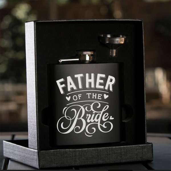 Father of the Bride Flask, Personalized Flask Set, Father of the Bride, Father of the Groom, Box Set, Proposal, Wedding Favors