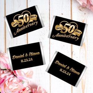 50th Anniversary Chocolate Wrappers: Personalized Miniatures