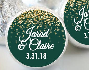 PRINTED 3/4" Round Candy Stickers | Personalized Sparkle Chocolate Stickers, Round Labels, Candy Labels - variety of sizes available