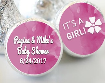 Printed 3/4" Round Candy Stickers   | Its a Girl | Photo Stickers | custom colors text | 108 Stickers | more sizes available