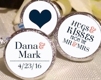 PRINTED 3/4" Round Candy Stickers | Personalized Mr and Mrs Candy Stickers | Round Candy Labels | Bridal Shower, Wedding, 108 Stickers