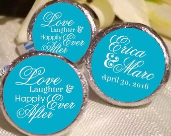 Personalized Wedding Candy Stickers | Love, Laughter Design | 108 Labels