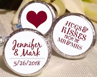 Printed 3/4" Round Candy Stickers | Personalized Mr and Mrs Candy Stickers | Round Candy Labels | Bridal Shower, Wedding | 108 Stickers