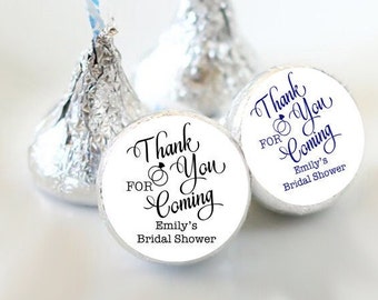 PRINTED 3/4" Round Candy Stickers | Candy Stickers | Thank you for coming | Bridal or Baby Shower, Wedding, Birthday, 108 Stickers
