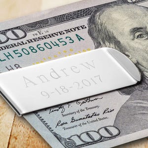 Personalized Engraved Classic Metal Money Clip  | Gift for Him, Gift for Groomsman, Gift for Dad, Birthday Gift