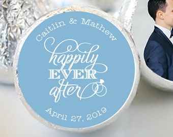 Printed 3/4" Round Candy Stickers | Happily Ever After | Candy Labels | Your Colors | Your Text | 108 Stickers | more sizes available