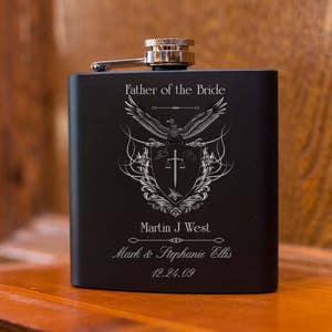 Personalized Black Flask, Hip Flask, Best Man Gift, Wedding Party Gift, Groomsman Gift, Custom Engraved Flask, Groomsman Wedding Gift image 4