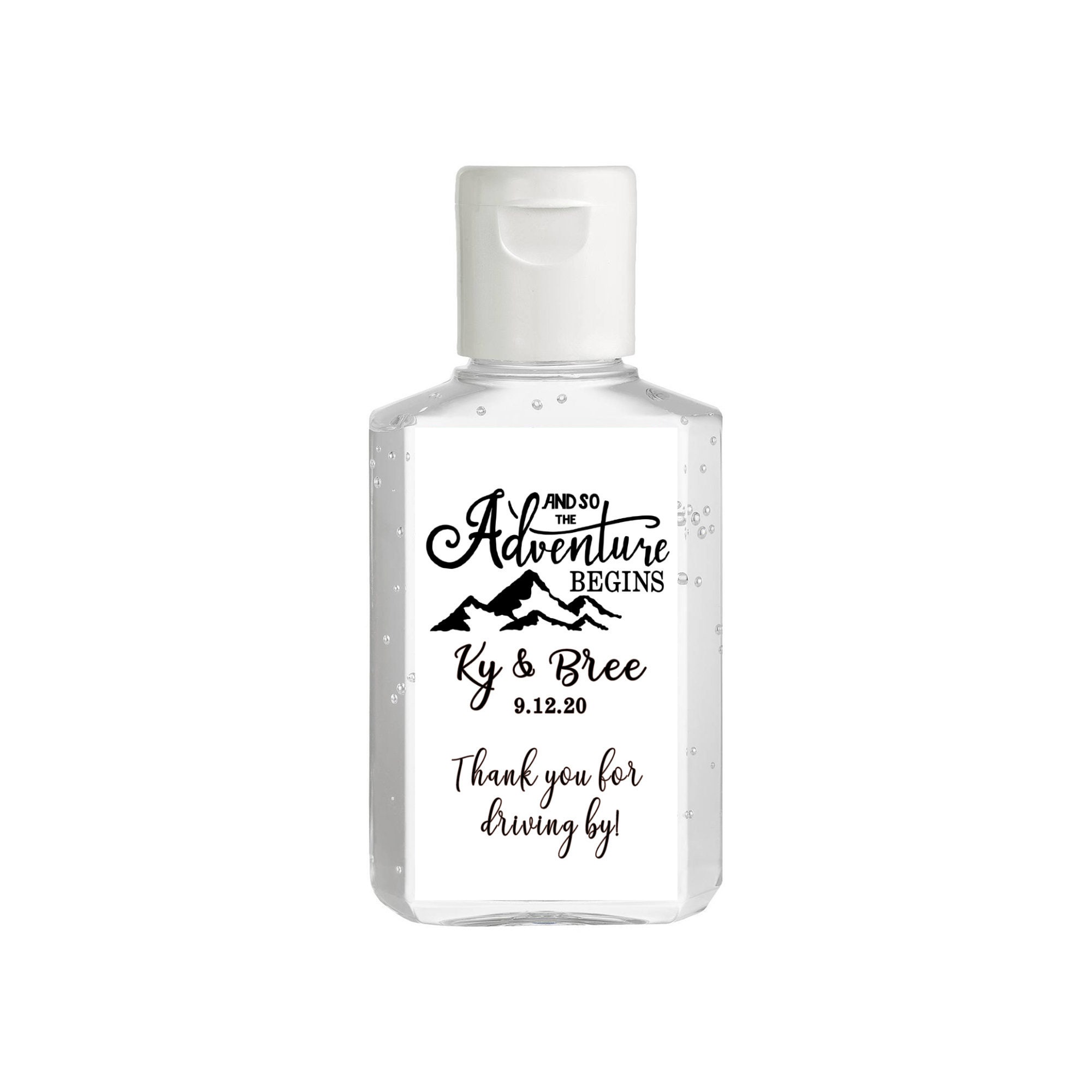 Simple Wedding Custom Hand Sanitizer Labels