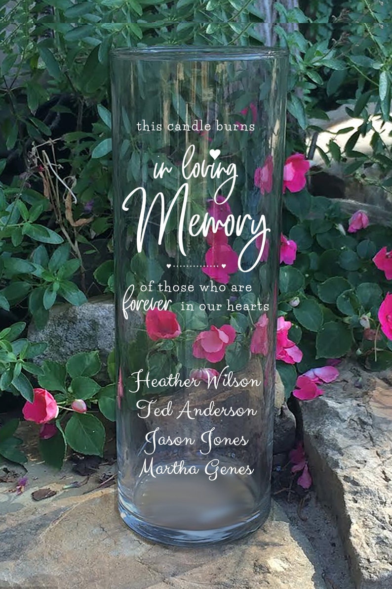 Personalized Memorial Vase in Loving Memory Vase Floating Etsy
