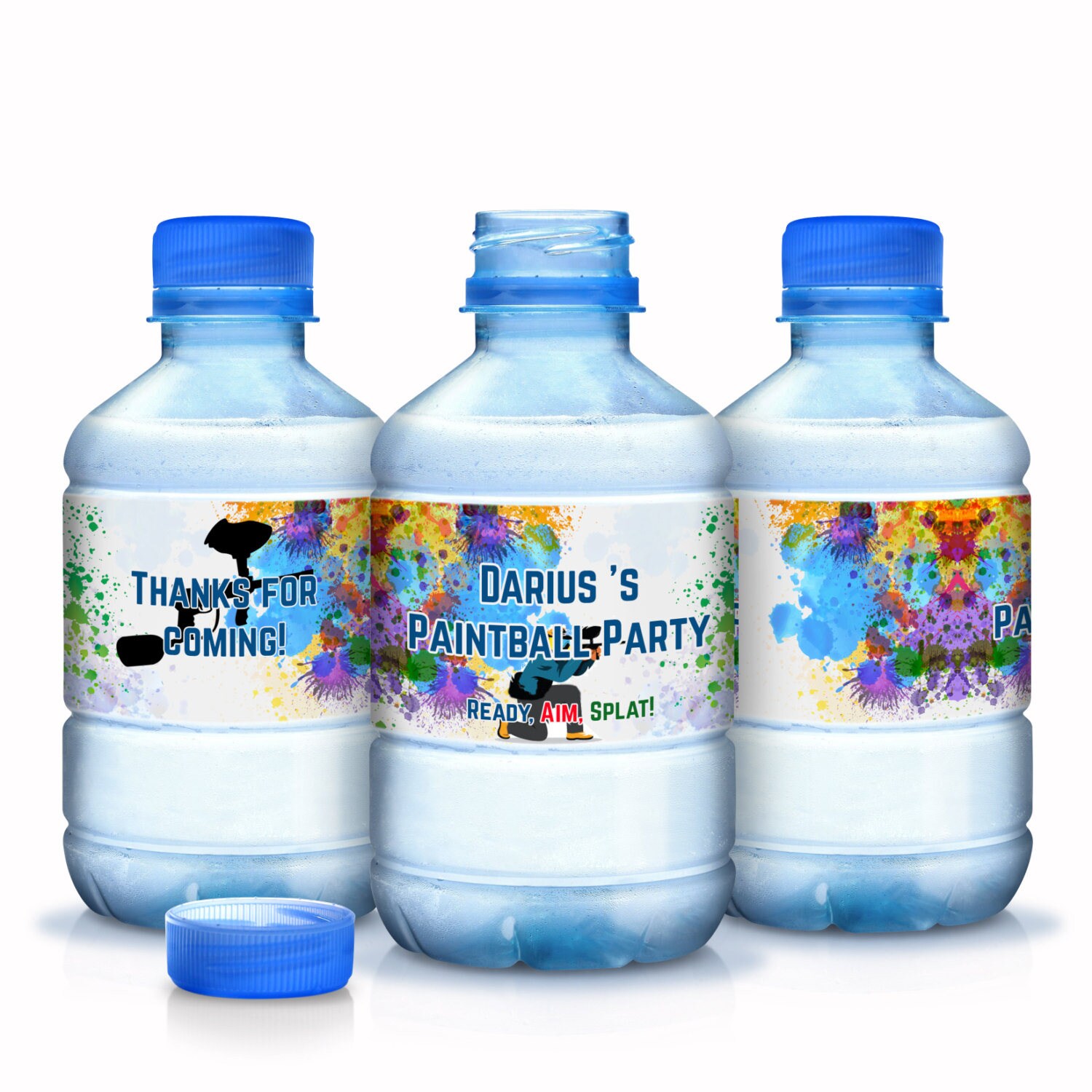 30 Paintball Birthday Water Bottle Labels Paintball Bottle Wraps Paintball Birthday Labels